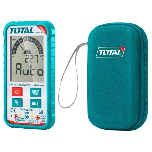 Total TMT460013 Digital Multimeter
 DC ملتي ميتر600 فولت اتوماتيك مع شنطة قماش ثقيل