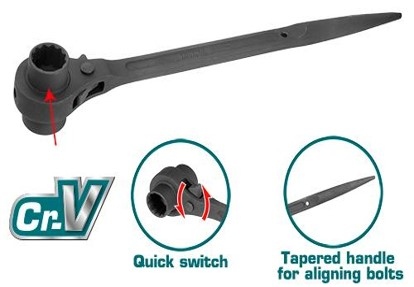 Total THTRSW17191 Double socket ratchet wrench مفتاح سقالة 17*19