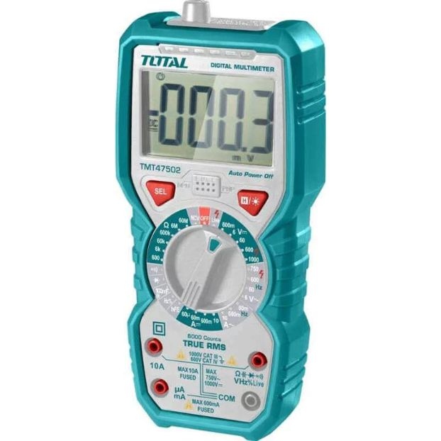 TOTAL TMT47503 Digital multimeter
  ساعة فحص ملتي ميتر كبير 1000 فولت