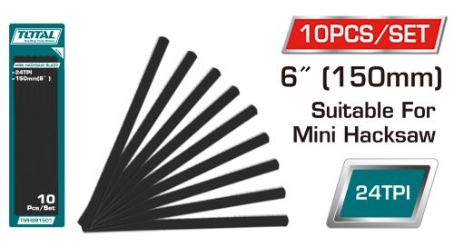 Total TMHSB1501 Mini Hacksaw Blade 6” 10pcs طقم نسلات كيبل