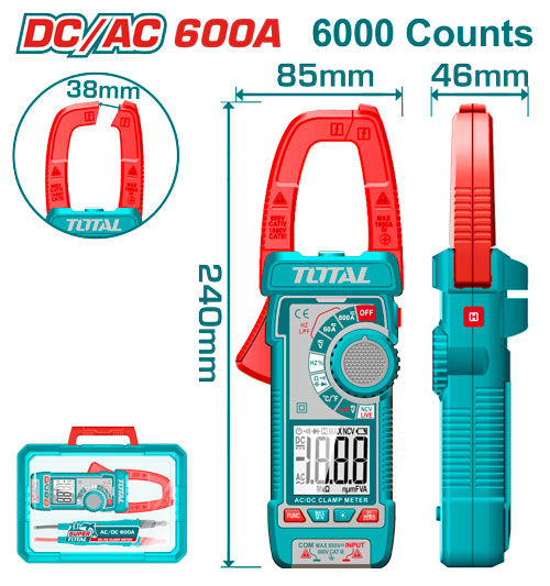 Total TMT766002 AC/DC كلامب ميتر 600 أمبير