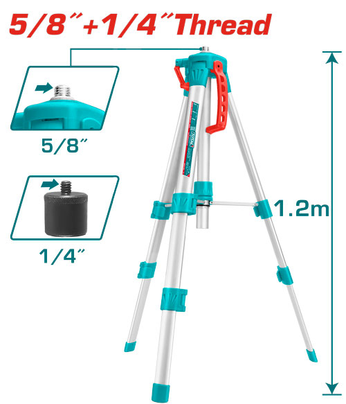 Total TLLT01152 Tripods for laser levels
 ستاند ليفل 1200 ملم +عدسة عيار