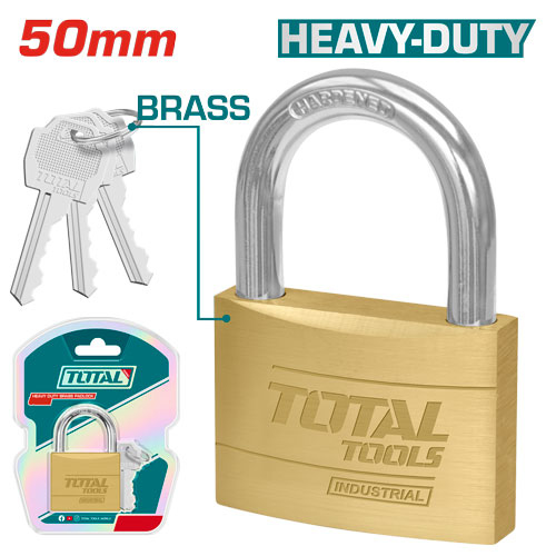 TOTAL TLK32502 Heavy duty brass block padlock قفل نحاس 50  ملم