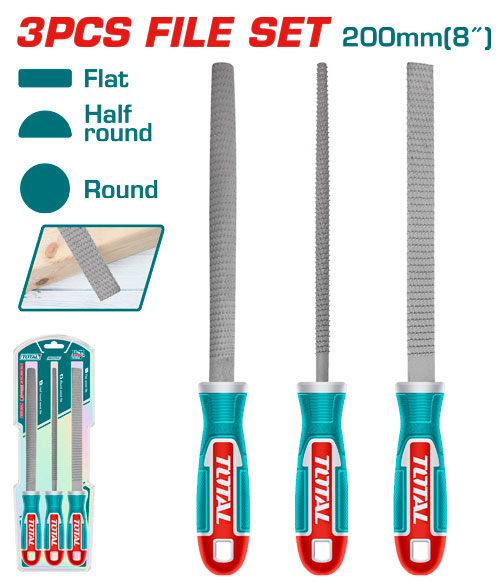 TOTAL THT918326 3pcs wood file set/8” طقم مبارد خشب