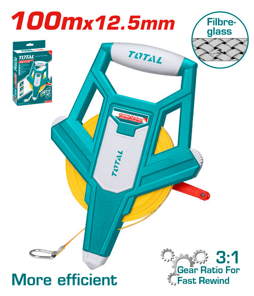 Total TMTF121006 Fibreglass measuring tape 100m كركر 100 متر فيبر جلاس