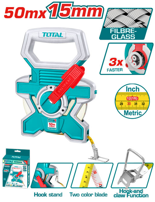 Total TMTF18506 متر كركر 50 متر فيبر سريع