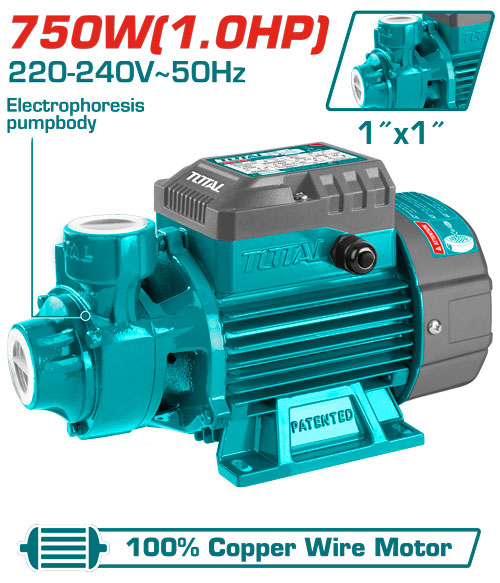 TOTAL TWP1706 Peripheral Pump مضخة ماء 1 حصان عامود ستانلس