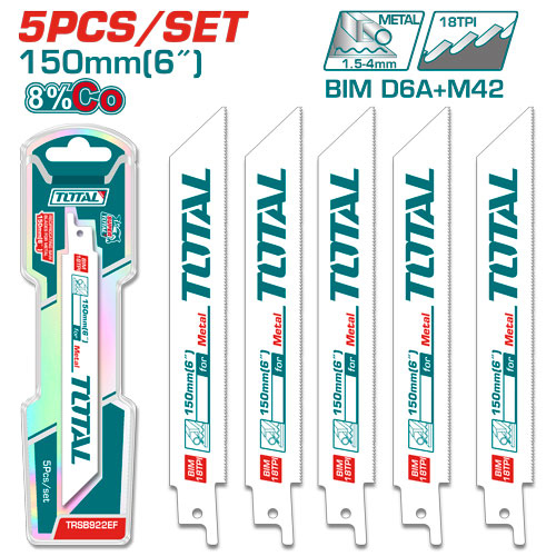 Total TRSB922EF طقم نسلات تخريقة حديد عدد 5