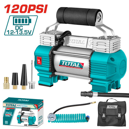 TOTAL TTAC2506 Auto air compressor 120PSI 12V With light 
منفاخ  عجال سيارة مع اضائة راسين