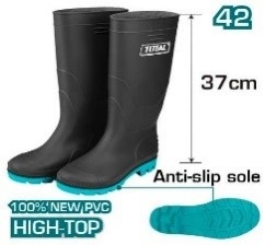 Total TSP302LAB.42 Rain boots جزمة عمال اسود 42