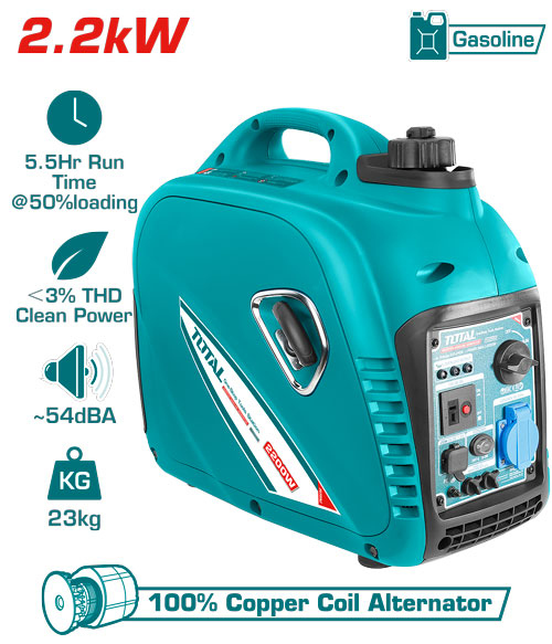 Total TP530001 Inverter gasoline generator
  مولد بنزين صامت 2.2 كيلو واط انفيرتر