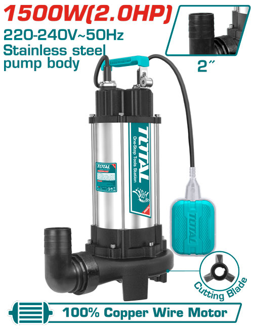 مضخه غاطسه ستانلس 2 حصان TOTAL TWP7150026