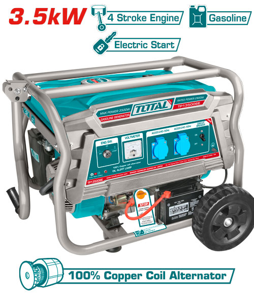 Total TP135006E مولد كهرباء بنزين 3.5 كيلو مع بطارية للتشغيل