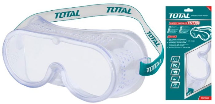 TOTAL TSP302 Safety goggles نظارة غبار شفاف