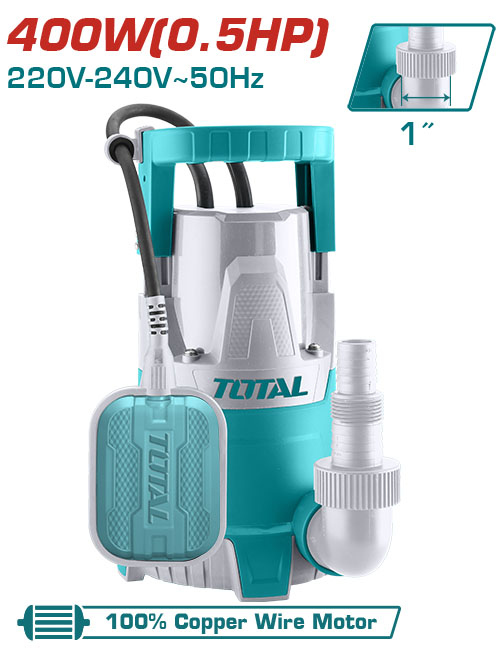 Total TWP64006 مضخة غاطسة بلاستيك 400 واط 1انش 8متر