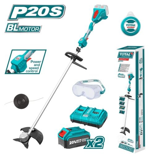 Total TSTLI200285 Lithium string trimmer and brush cutter ماكنة جز وقص حواف العشب 40 فولت مع 2 بطارية 4 امبير وشاحن مجوز بدون فحمات
شفره + حبل