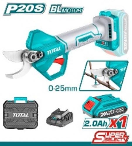 Total TSSLI202581 Lithium-ion gauge straight shear مقص اغصان شحن 20 فولت مع بطارية وشاحن