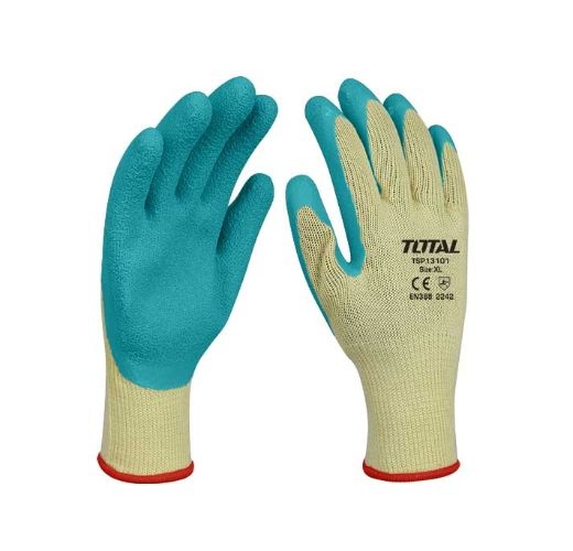 TOTAL TSP13101 Latex Gloves كفوف كيماوي مغطس وسط