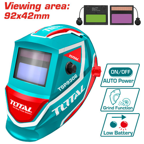 TOTAL TSP9306 Auto Darkening Welding Helmet وجه لحام الكتروني