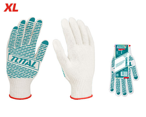 TOTAL TSP11102Knitted & PVC Dots Gloves كفوف مبزر