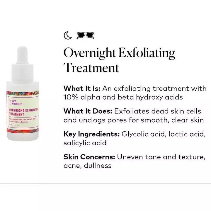 مقشر الأحماض الفواكه الليلي Good Molecules Overnight Exfoliating Treatment