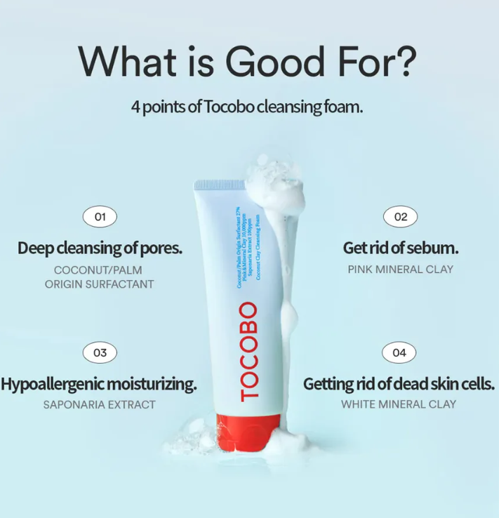 TOCOBO, Coconut Clay Cleansing Foam
