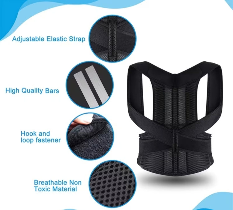 مشد استقامة الظهر والاكتاف المدعم وقماش قابل لادخال الهواء من yc 
