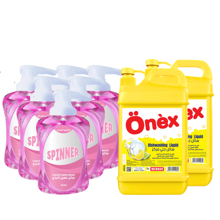 سائل جلي 1800مل  عدد2 و سائل ايدي 500مل عدد 6