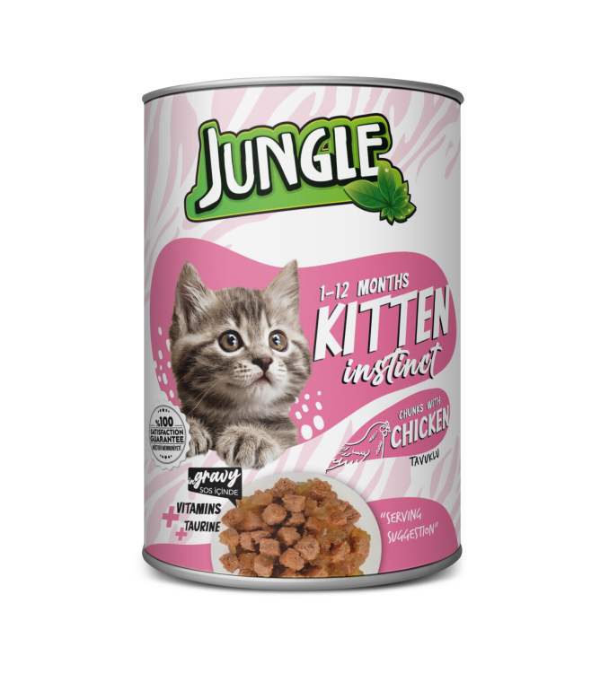 jungle wet food cat  kitten 400gالصندوق يحتوي على 24 علبه ة