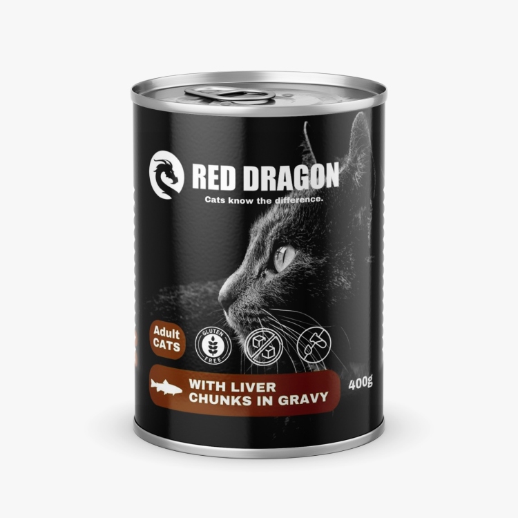 Red dragon wet food liver عدد 24 علبه