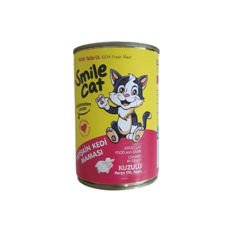 Smile wet cat400g lamb العدد 24 علبه