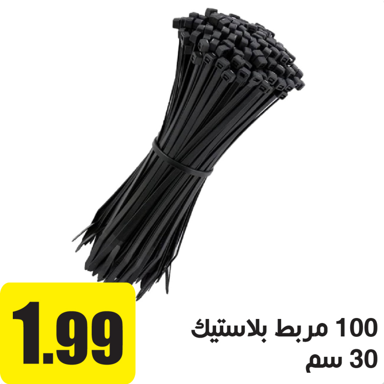 مربط بلاستيك 100 حبة 30سم