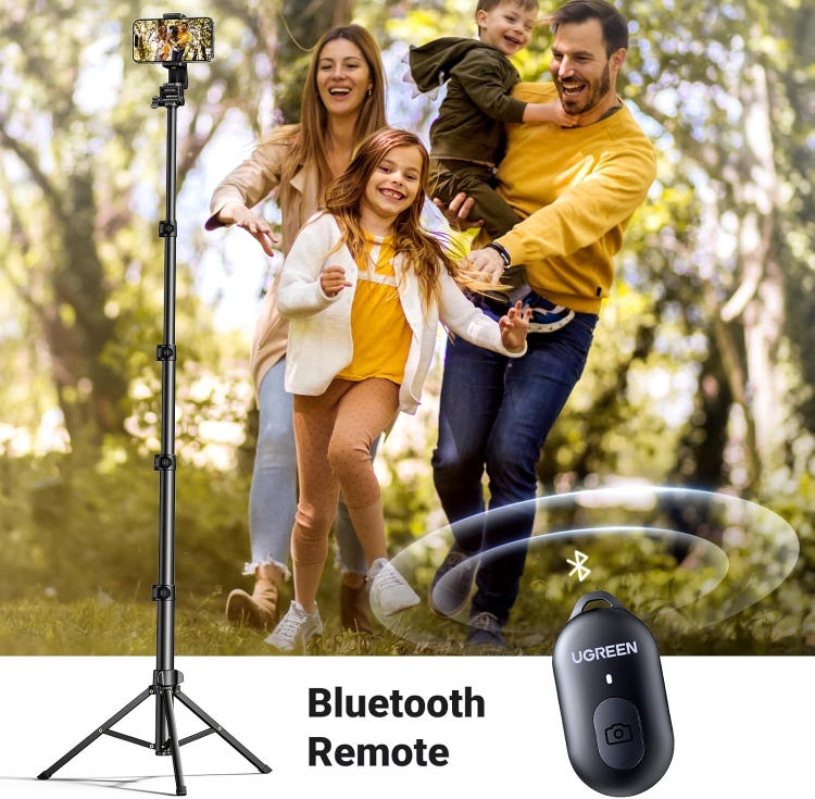 UGREEN LP680 15609 TRIPOD STAND 1.7M  WITH BLUETOOTH REMOTE FOR  SELFIE LIVESTREAM AND OTHERS