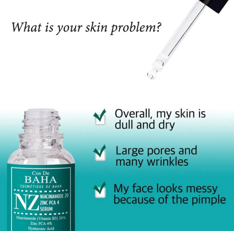 Cos De BAHA, NZ Niacinamide 20 Zinc PCA 4 Serum