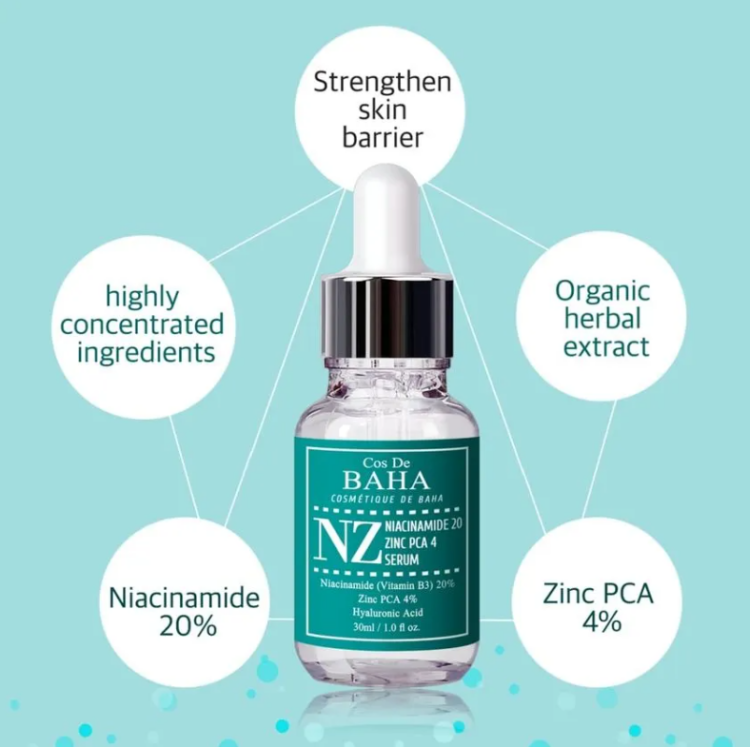 Cos De BAHA, NZ Niacinamide 20 Zinc PCA 4 Serum