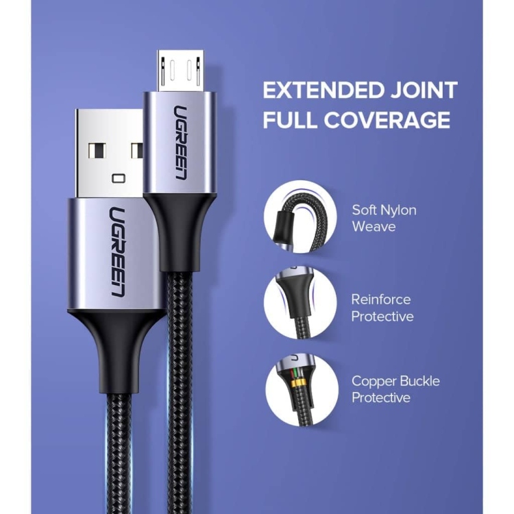 UGREEN US289 60143 MICRO USB MALE TO USB 2.0 A  MALE CABLE 2M