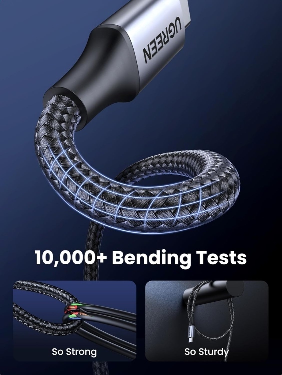 UGREEN US535 90440 TYPE C 2.0 MALE TO TYPE MALE CHARGING DATA CABLE(240W MAX) 2.2M