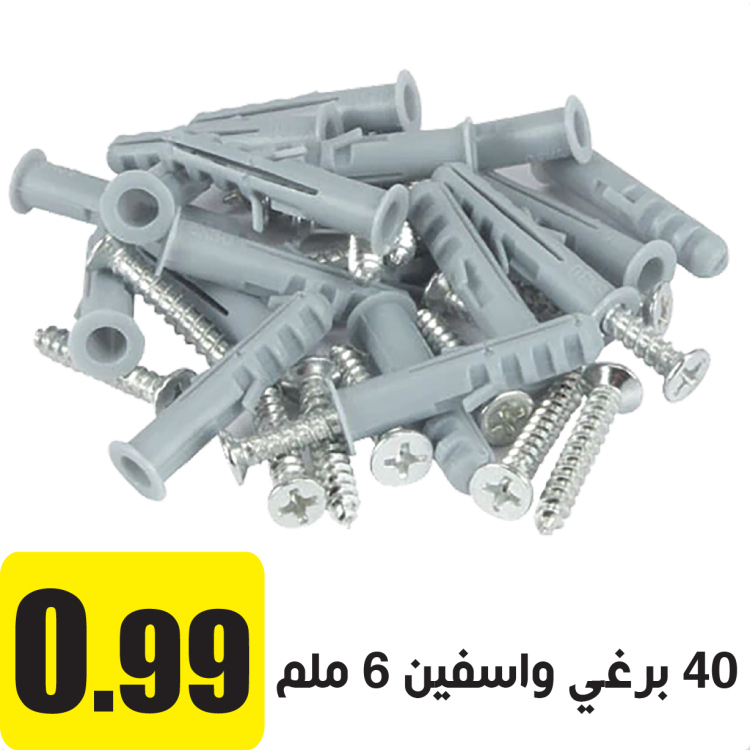 40 برغي واسفين 6 ملم