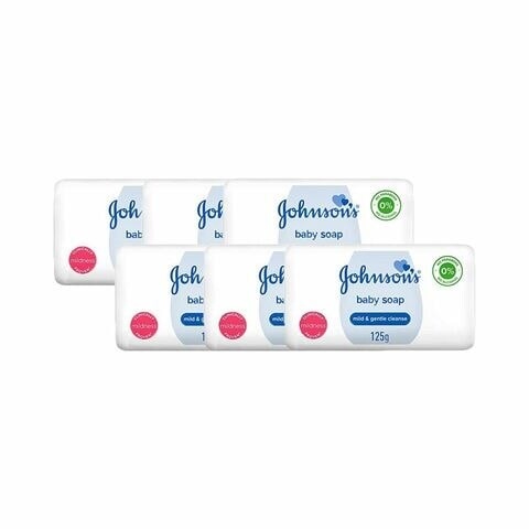 جونسون صابون للأطفال منظف ورقيق ولطيف 6×125غم