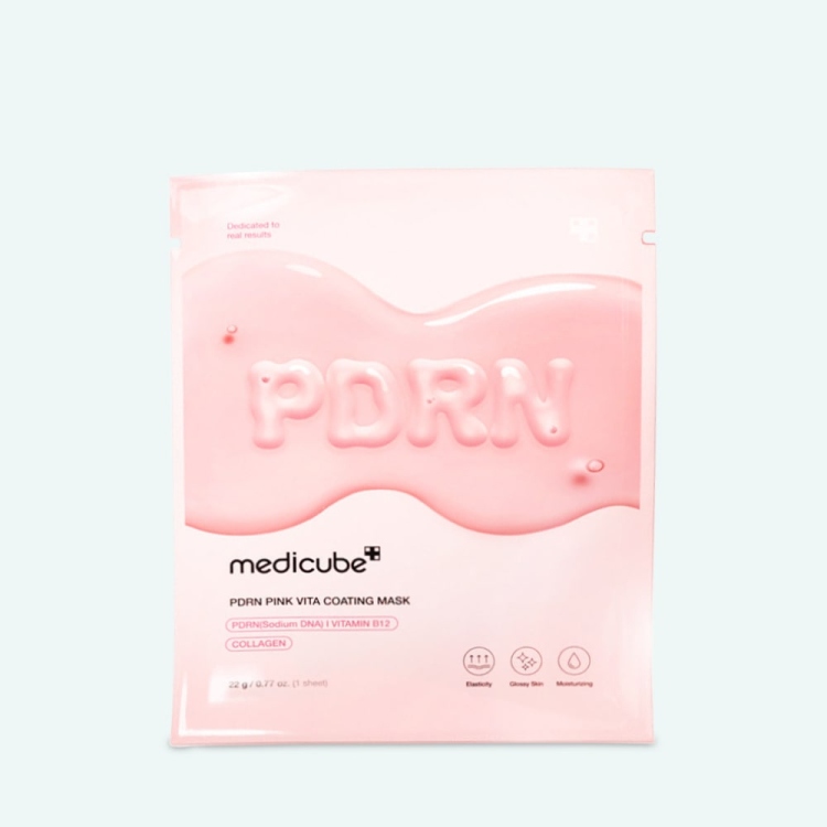 Medicube PDRN pink vita coating mask sheet ماسك ورقي لتجديد خلايا البشرة 