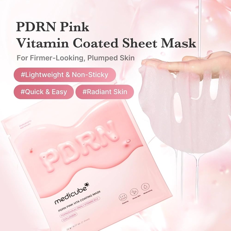 Medicube PDRN pink vita coating mask sheet ماسك ورقي لتجديد خلايا البشرة 