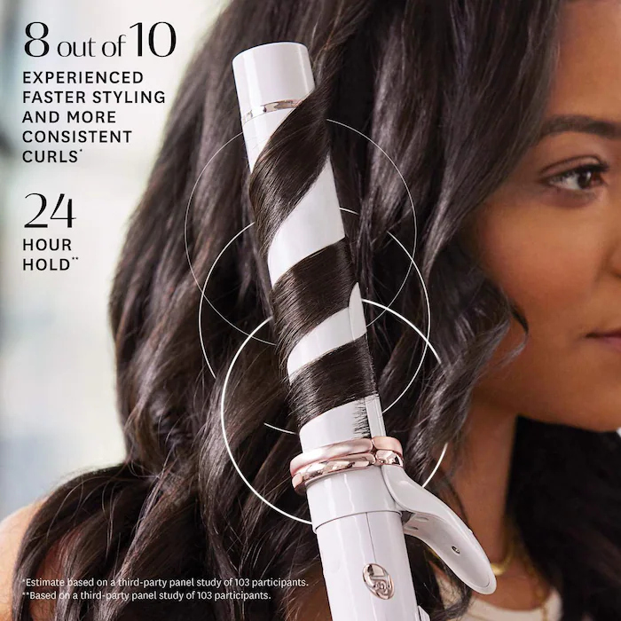 T3 curl wrap CURLWRAP An automatic rotating curling iron for quick, simple styling and lasting curls and waves.