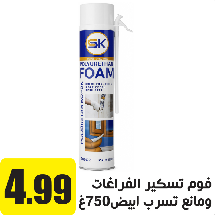 فوم رغوة تسكير الفراغات و مانع تسرب 750 غ