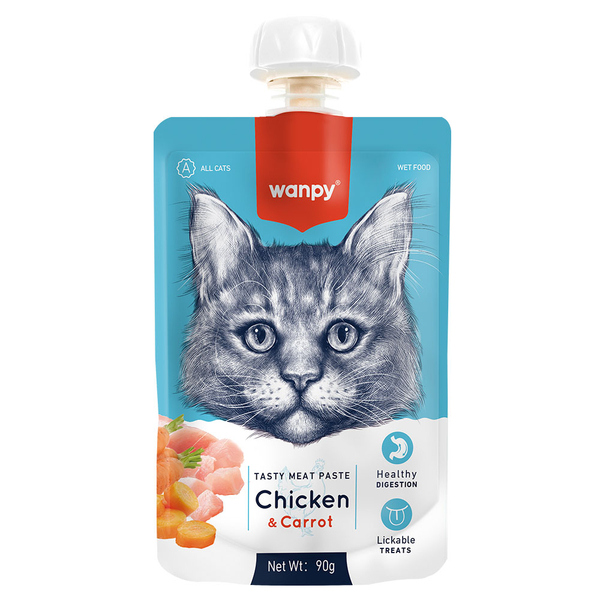 Wanpy cat creamy chicken &carrot عدد 10 حبات piwp-035 