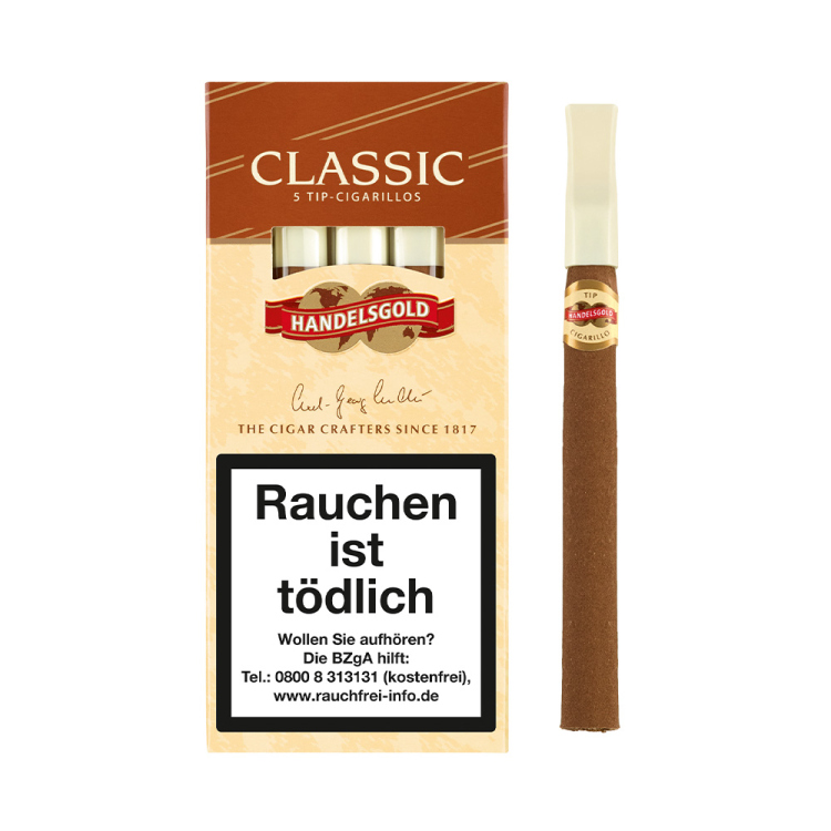 HANDELSGOLD CIGARILLOS - CLASSIC - Rich Refined Taste - With  Tip