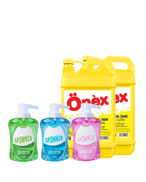 سائل جلي 1800مل عدد2 وسائل ايدي 500مل عدد3 