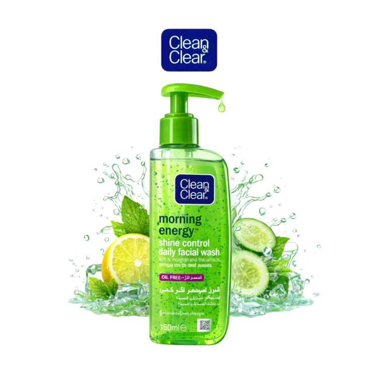 كلين اند كلير غسول يومي للوجه يتحكم بلمعان حجم 150 مل