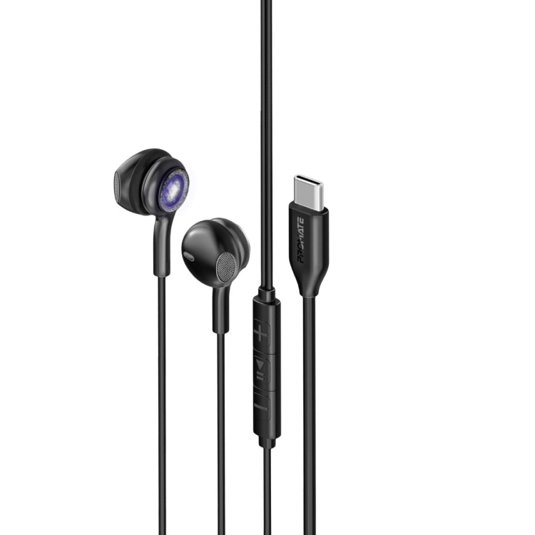 سماعة اذن وميكروفون تايب - سي 1.20 متر اسود