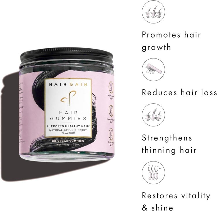 Hair Gain - Hair Gummies , 60 Gummies 