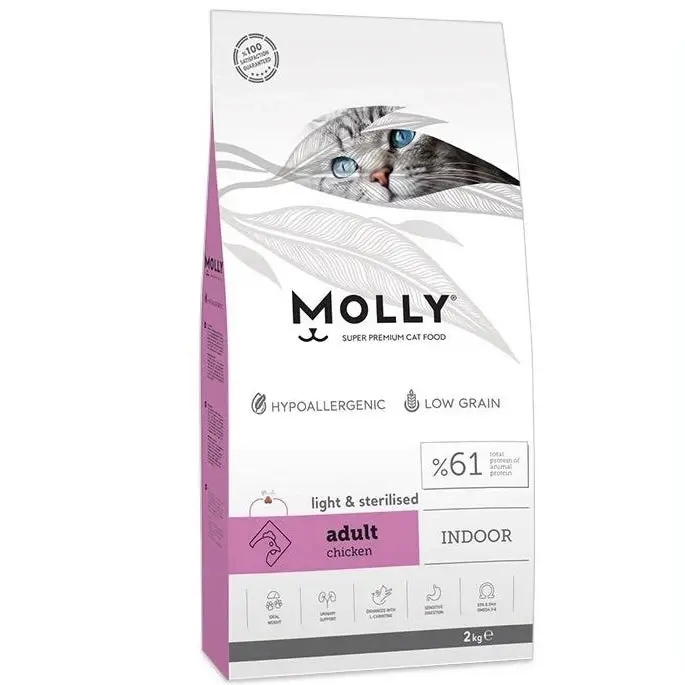 Molly Indoor Light & Sterilised Chicken Flavor Cat Food, 15 kg